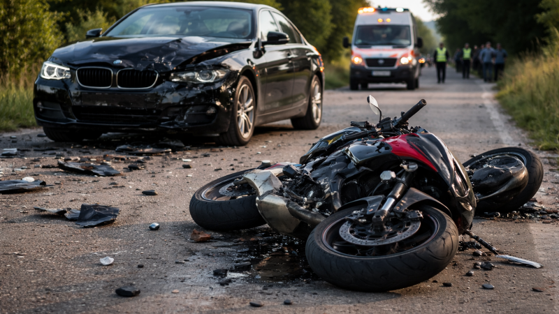 Aksident trafiku në Kallnik, BMW-ja përplaset me motorin, ja detajet (FOTO)