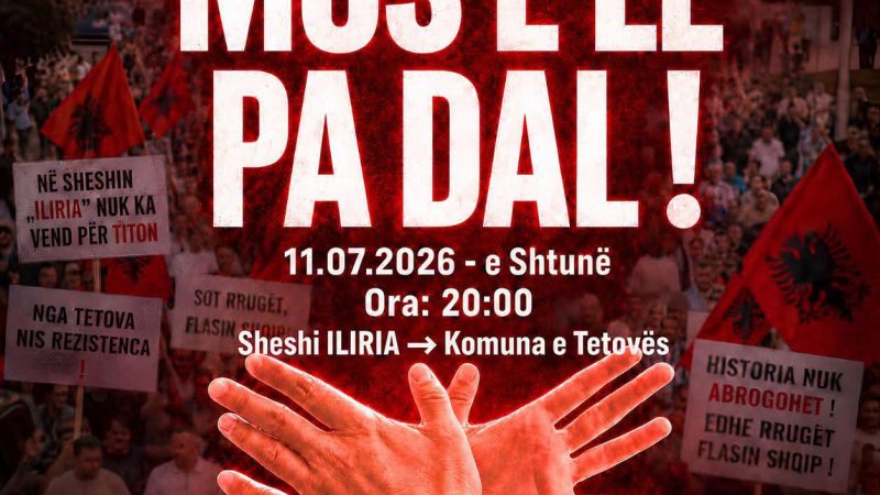BDI fton për protestë kombëtare në Tetovë: “Mos e lë pa dalë! 