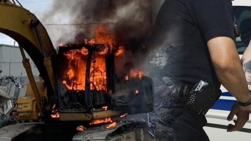 Tre persona arrestohen në Çair, dyshohen se i vunë flakën një eskavatori në një deponi të mbeturinave
